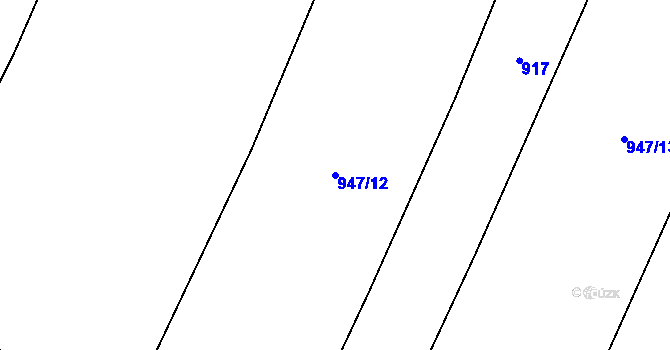 Parcela st. 947/12 v KÚ Čeraz, Katastrální mapa