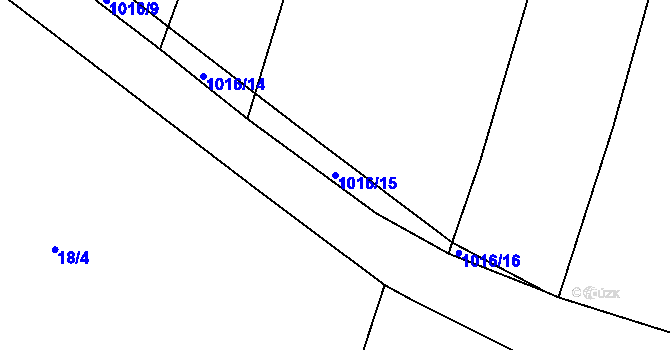 Parcela st. 1016/15 v KÚ Čeraz, Katastrální mapa