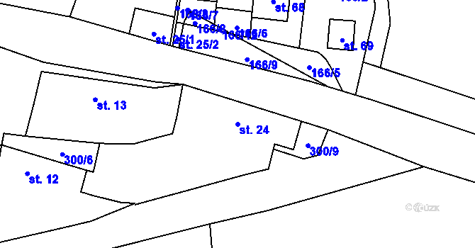 Parcela st. 24 v KÚ Vesce u Soběslavi, Katastrální mapa