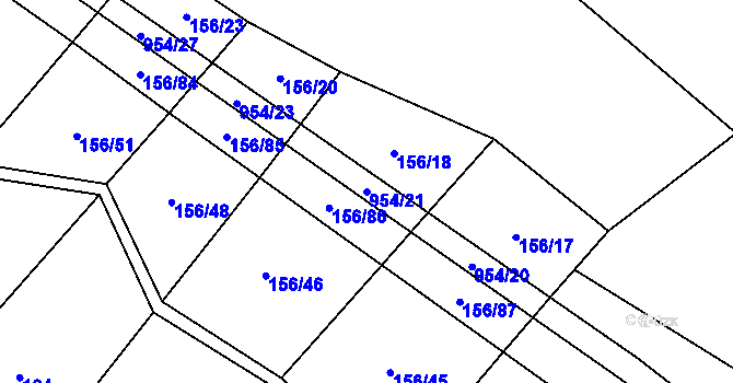 Parcela st. 954/21 v KÚ Častohostice, Katastrální mapa