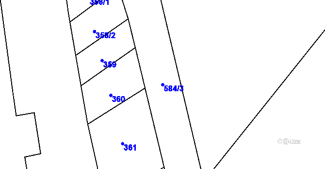 Parcela st. 584/3 v KÚ Lažínky, Katastrální mapa