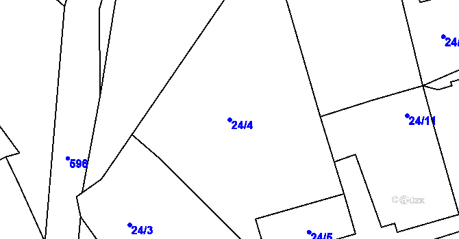 Parcela st. 24/4 v KÚ Lažínky, Katastrální mapa