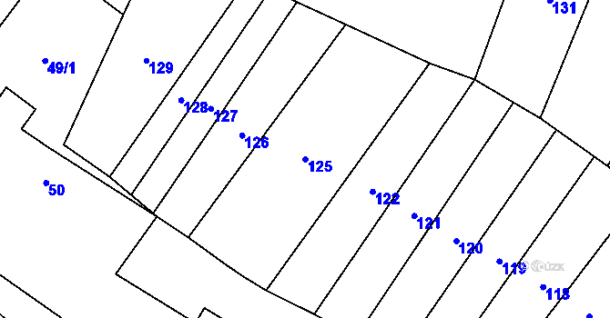 Parcela st. 125 v KÚ Lažínky, Katastrální mapa