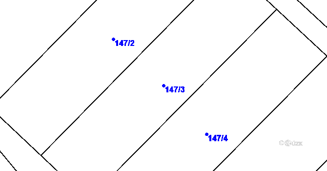 Parcela st. 147/3 v KÚ Lažínky, Katastrální mapa