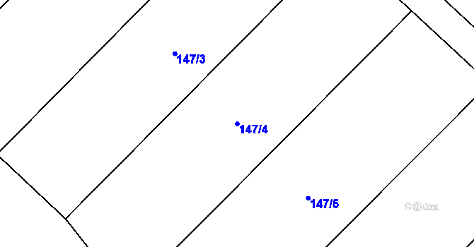 Parcela st. 147/4 v KÚ Lažínky, Katastrální mapa