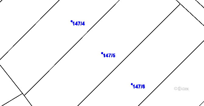 Parcela st. 147/5 v KÚ Lažínky, Katastrální mapa