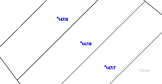 Parcela st. 147/6 v KÚ Lažínky, Katastrální mapa