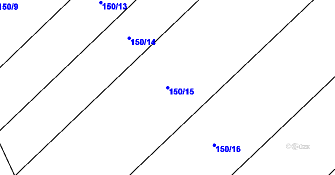 Parcela st. 150/15 v KÚ Lažínky, Katastrální mapa