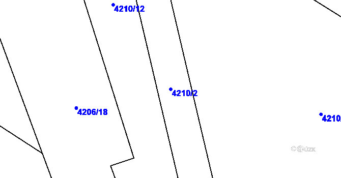 Parcela st. 4210/2 v KÚ Lažínky, Katastrální mapa