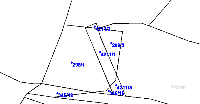 Parcela st. 4211/1 v KÚ Lažínky, Katastrální mapa