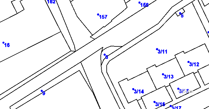 Parcela st. 6 v KÚ Vesec u Liberce, Katastrální mapa
