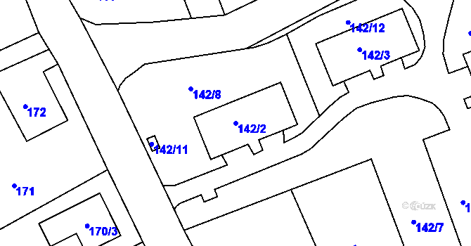 Parcela st. 142/2 v KÚ Vesec u Liberce, Katastrální mapa
