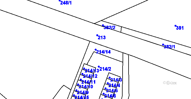 Parcela st. 214/14 v KÚ Vesec u Liberce, Katastrální mapa