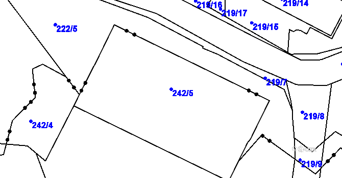 Parcela st. 242/5 v KÚ Vesec u Liberce, Katastrální mapa