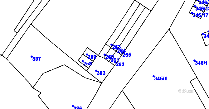 Parcela st. 260 v KÚ Vesec u Liberce, Katastrální mapa