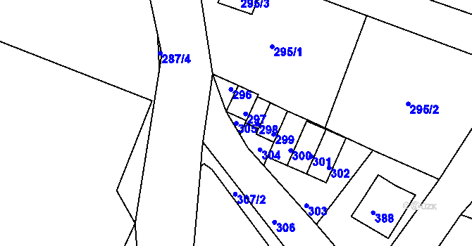 Parcela st. 305 v KÚ Vesec u Liberce, Katastrální mapa