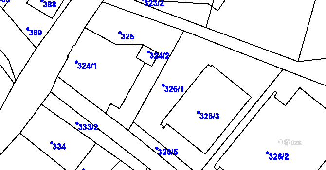 Parcela st. 326/1 v KÚ Vesec u Liberce, Katastrální mapa