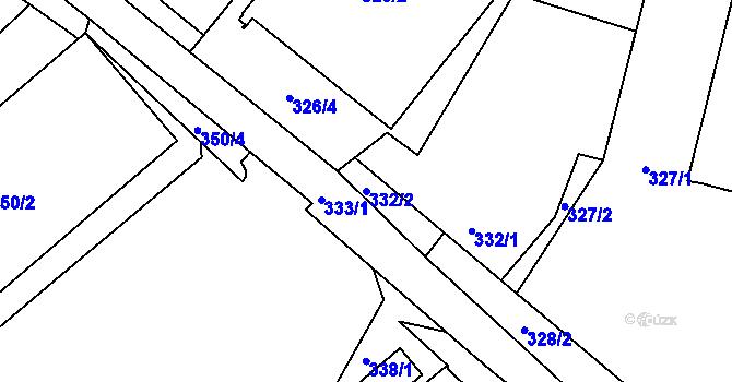 Parcela st. 332/2 v KÚ Vesec u Liberce, Katastrální mapa