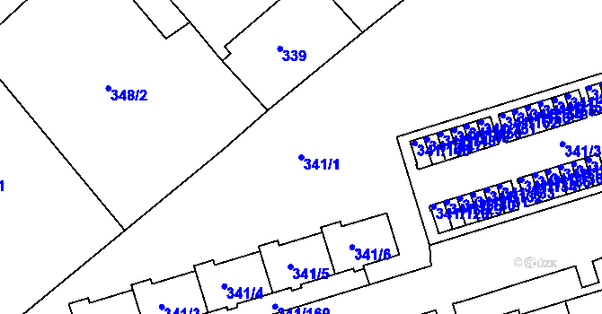 Parcela st. 341/1 v KÚ Vesec u Liberce, Katastrální mapa