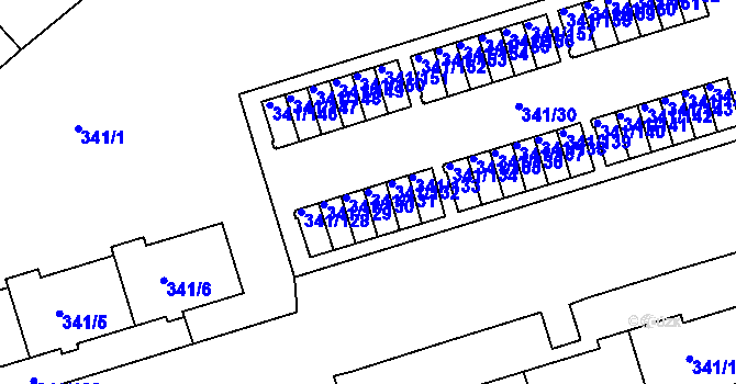 Parcela st. 341/131 v KÚ Vesec u Liberce, Katastrální mapa