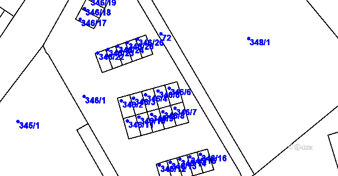 Parcela st. 346/6 v KÚ Vesec u Liberce, Katastrální mapa