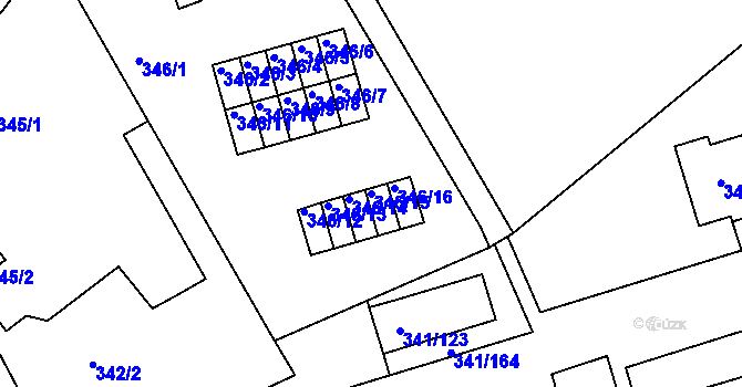 Parcela st. 346/15 v KÚ Vesec u Liberce, Katastrální mapa