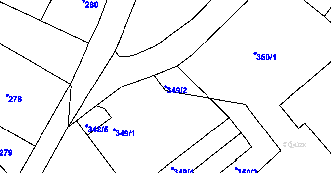 Parcela st. 349/2 v KÚ Vesec u Liberce, Katastrální mapa