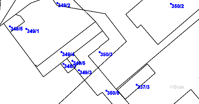 Parcela st. 350/3 v KÚ Vesec u Liberce, Katastrální mapa