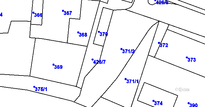 Parcela st. 370 v KÚ Vesec u Liberce, Katastrální mapa