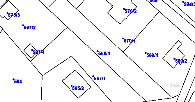 Parcela st. 568/1 v KÚ Vesec u Liberce, Katastrální mapa