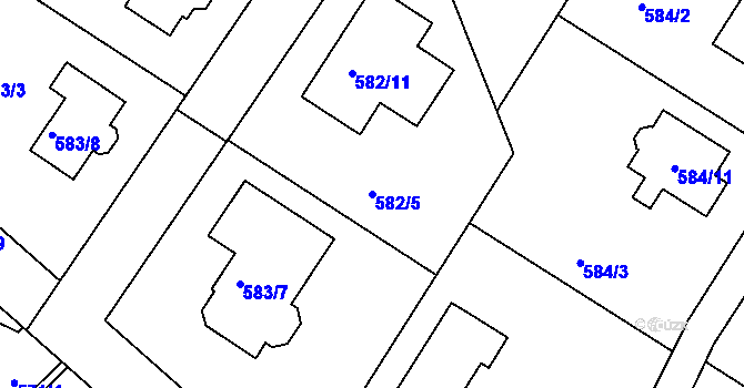 Parcela st. 582/5 v KÚ Vesec u Liberce, Katastrální mapa
