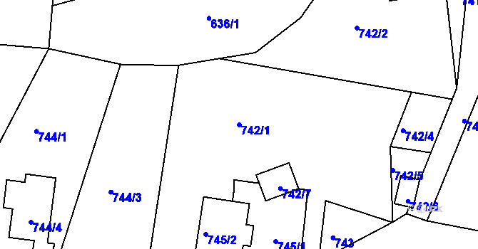 Parcela st. 742/1 v KÚ Vesec u Liberce, Katastrální mapa