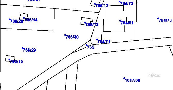 Parcela st. 765 v KÚ Vesec u Liberce, Katastrální mapa