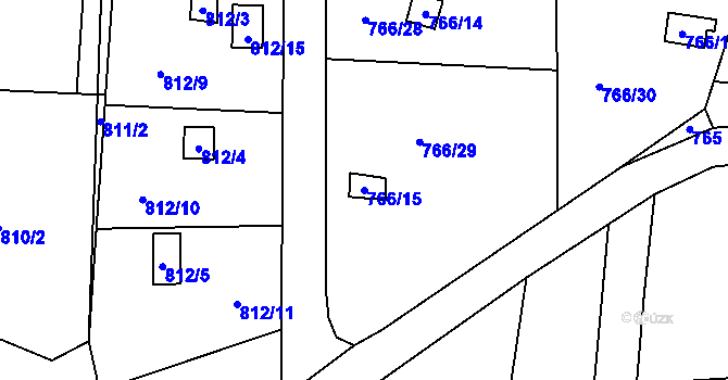 Parcela st. 766/15 v KÚ Vesec u Liberce, Katastrální mapa