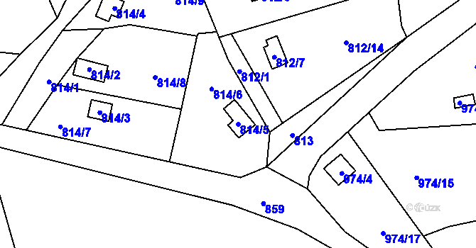 Parcela st. 814/5 v KÚ Vesec u Liberce, Katastrální mapa