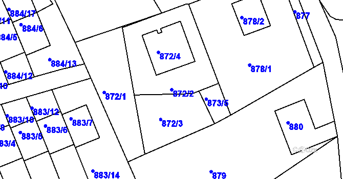 Parcela st. 872/2 v KÚ Vesec u Liberce, Katastrální mapa