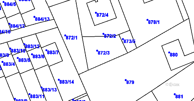 Parcela st. 872/3 v KÚ Vesec u Liberce, Katastrální mapa