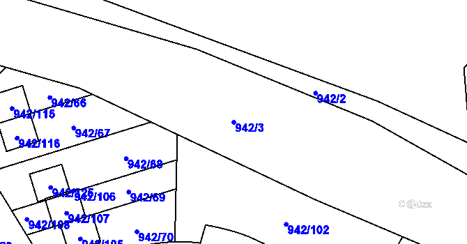 Parcela st. 942/3 v KÚ Vesec u Liberce, Katastrální mapa