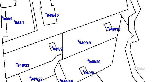 Parcela st. 949/19 v KÚ Vesec u Liberce, Katastrální mapa