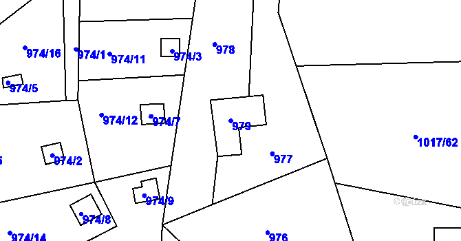 Parcela st. 979 v KÚ Vesec u Liberce, Katastrální mapa