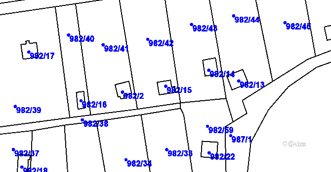 Parcela st. 982/15 v KÚ Vesec u Liberce, Katastrální mapa