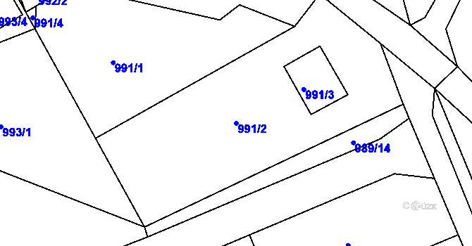 Parcela st. 991/2 v KÚ Vesec u Liberce, Katastrální mapa