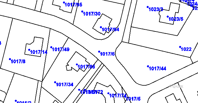 Parcela st. 1017/6 v KÚ Vesec u Liberce, Katastrální mapa