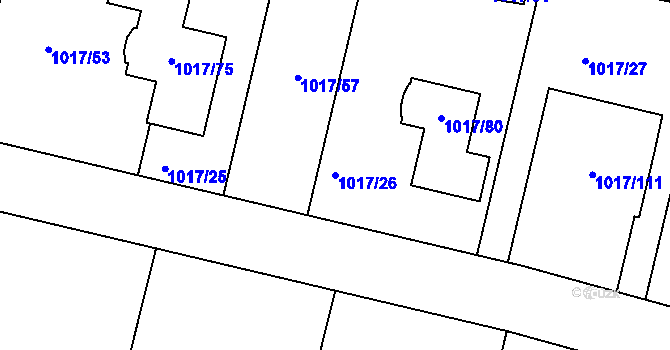 Parcela st. 1017/26 v KÚ Vesec u Liberce, Katastrální mapa