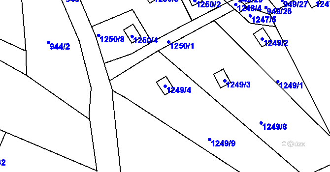 Parcela st. 1249/4 v KÚ Vesec u Liberce, Katastrální mapa