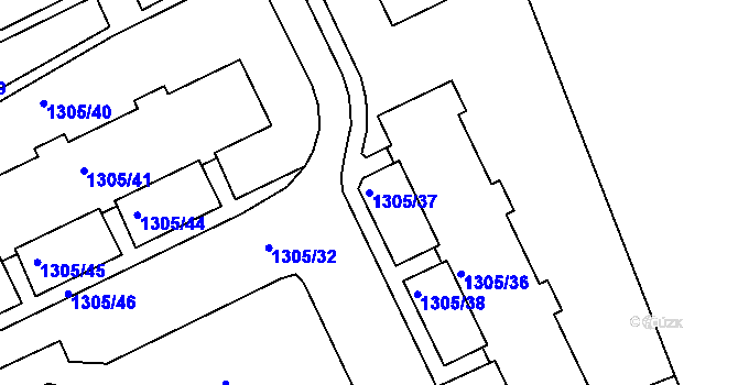 Parcela st. 1305/37 v KÚ Vesec u Liberce, Katastrální mapa