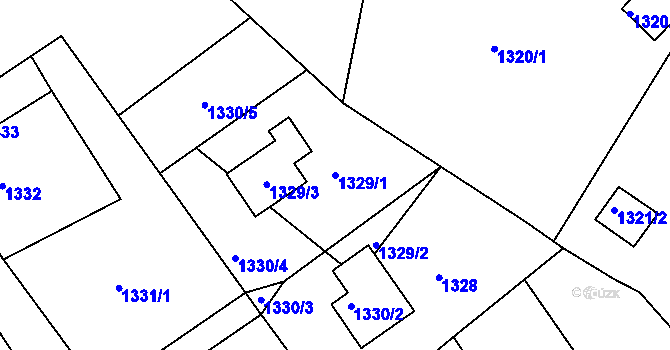 Parcela st. 1329/1 v KÚ Vesec u Liberce, Katastrální mapa