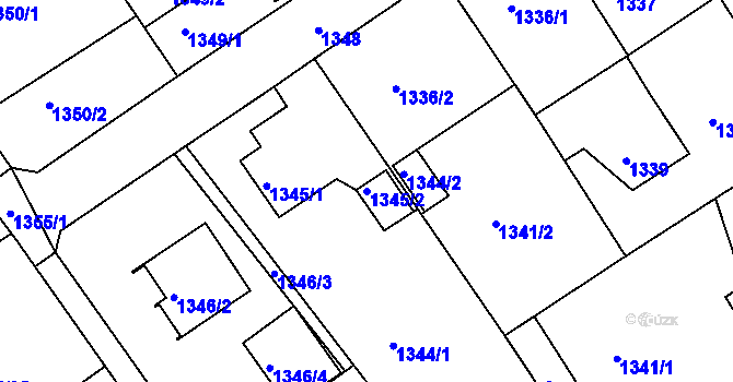Parcela st. 1345/2 v KÚ Vesec u Liberce, Katastrální mapa