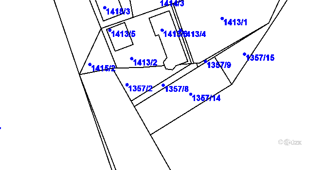 Parcela st. 1357/8 v KÚ Vesec u Liberce, Katastrální mapa