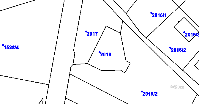 Parcela st. 2018 v KÚ Vesec u Liberce, Katastrální mapa